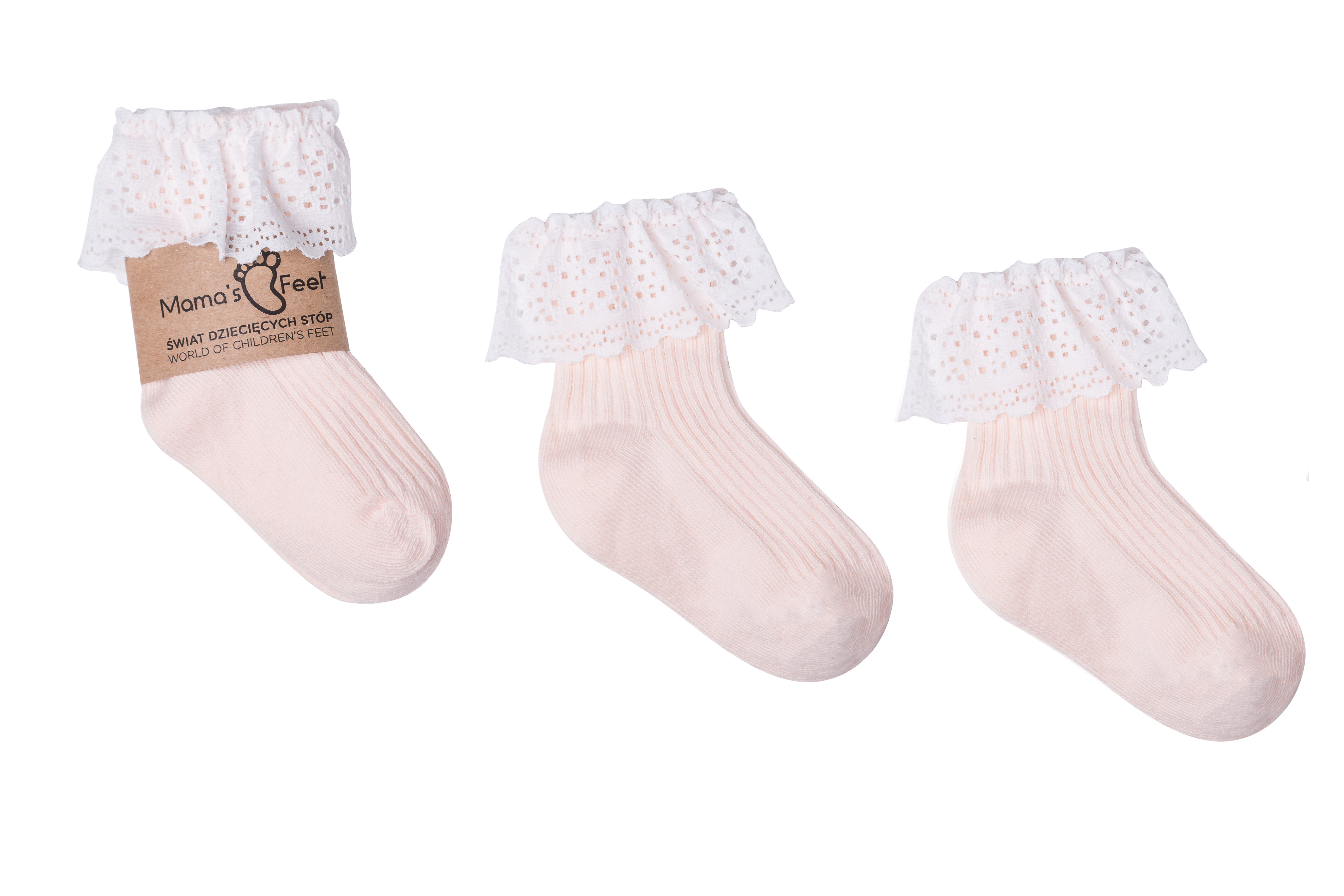 Mama's Feet Dětské ponožky Vintage Love Apricot meruňkové Velikost: 1-3 roky