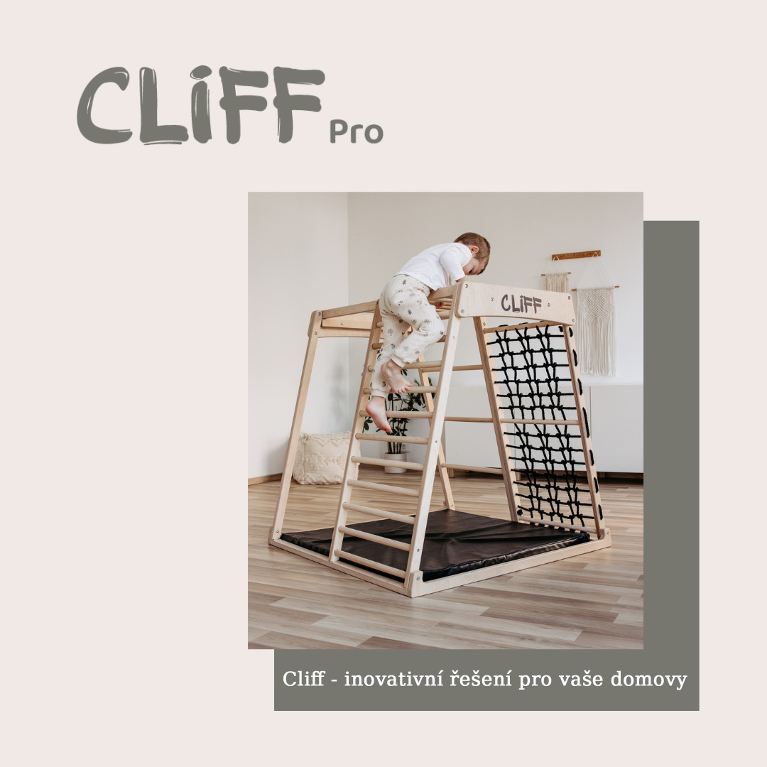 Dětské domácí dřevěné hřiště a prolézačka Cliff Pro - černá