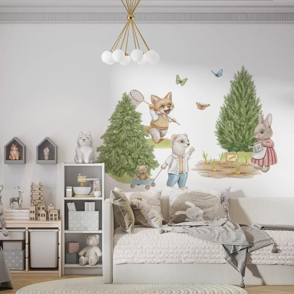 YokoDesign Samolepka na zeď do dětského pokoje se zvířátky
