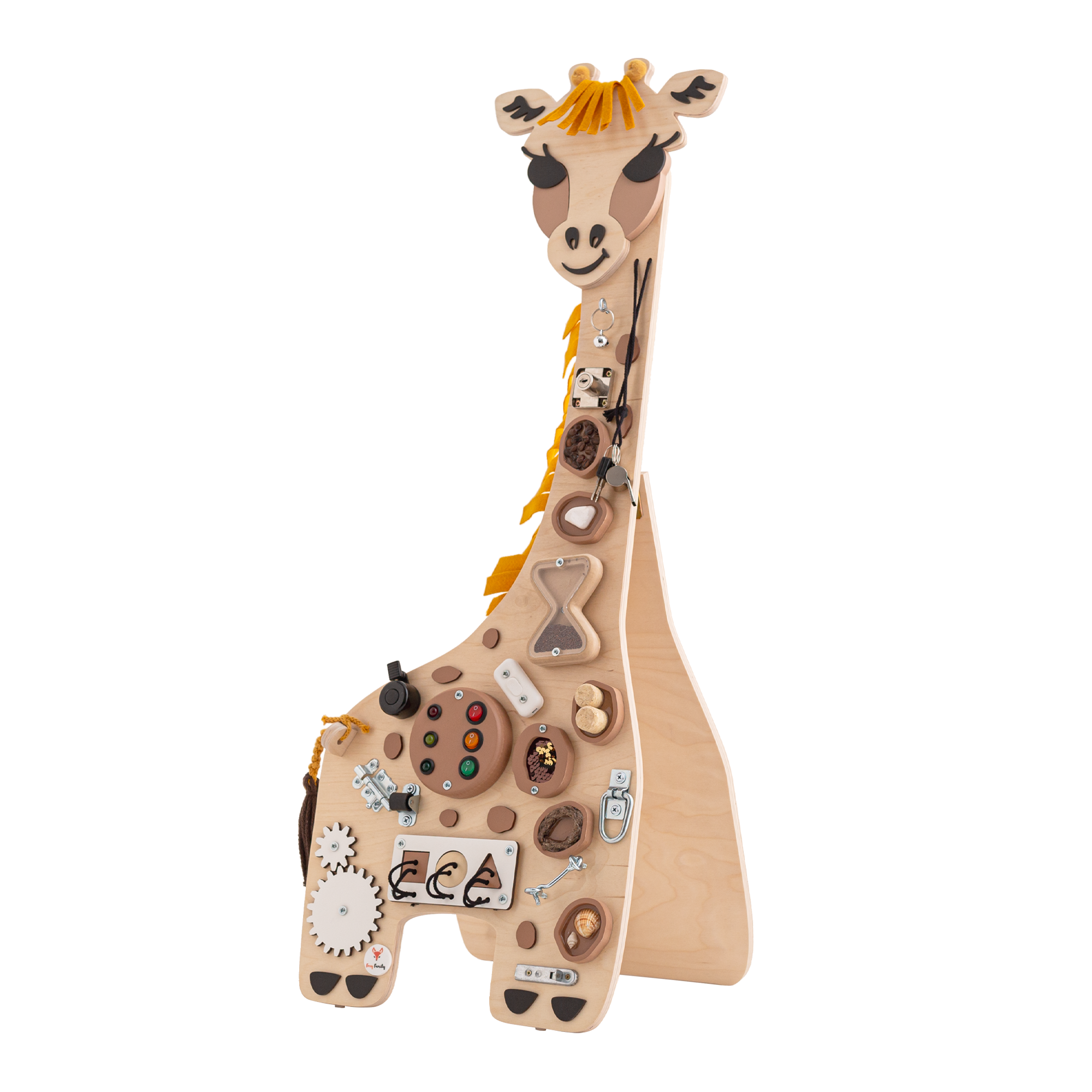 Foxy Family Montessori activity board Safari Žirafa Franka Varianta: Bez stojanu - montáž na zeď