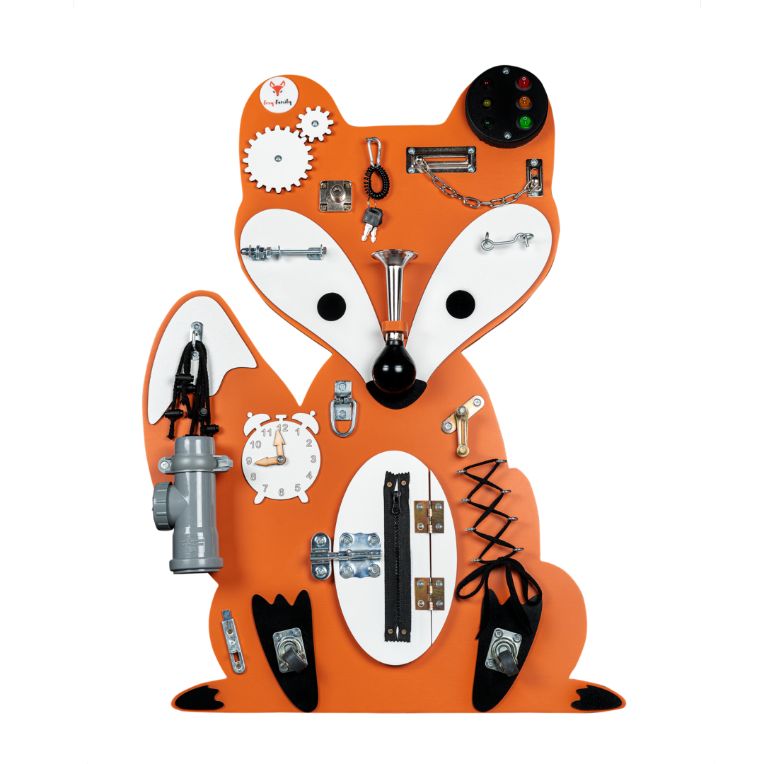 Foxy Family Montessori activity board Woodland Lišák Hubert Varianta: Bez stojanu - montáž na zeď