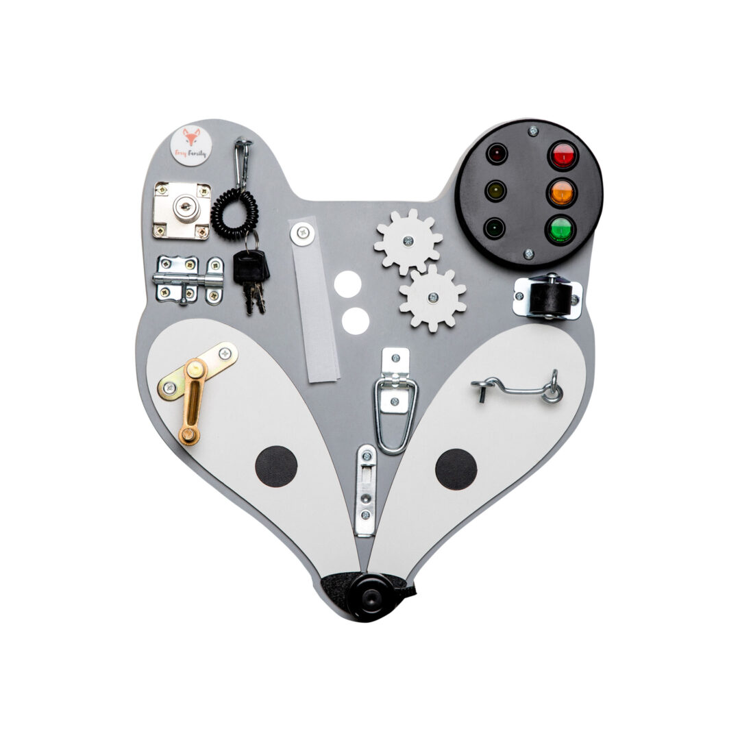 Foxy Family Montessori activity board Woodland Hlava lišky Šedá
