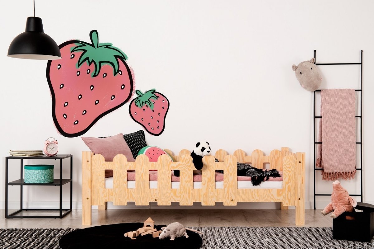 Adeko Dětská postel z masivního dřeva v přírodní barvě Olaf B Rozměr: 80x180 cm, Vstup do postýlky: Pravá