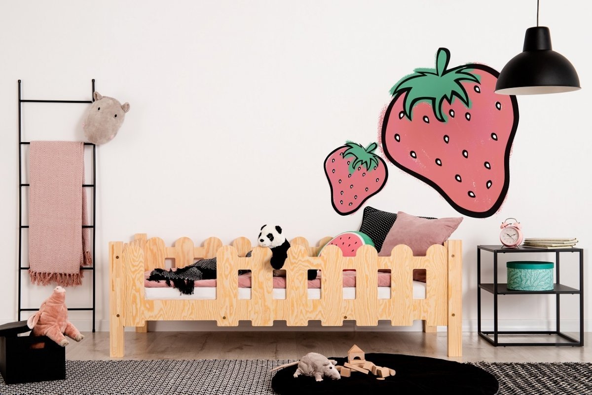 Adeko Dětská postel z masivního dřeva v přírodní barvě Olaf B Rozměr: 80x140 cm, Vstup do postýlky: Levá