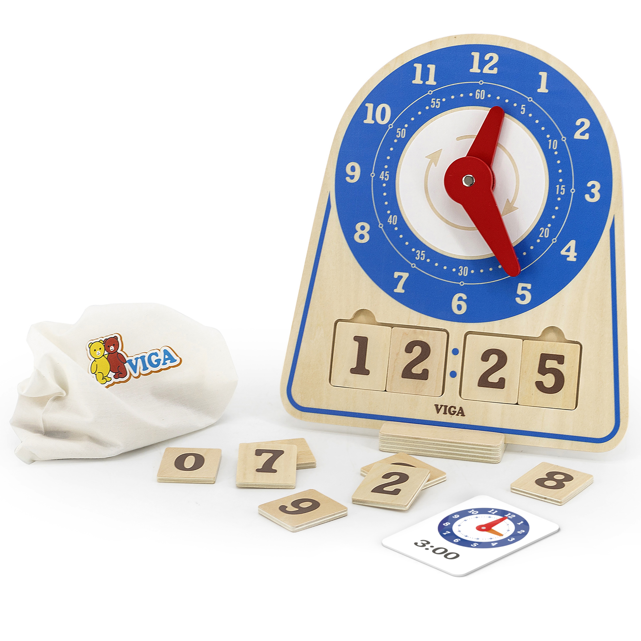 Viga Toys Dřevěné Montessori hodiny VIGA