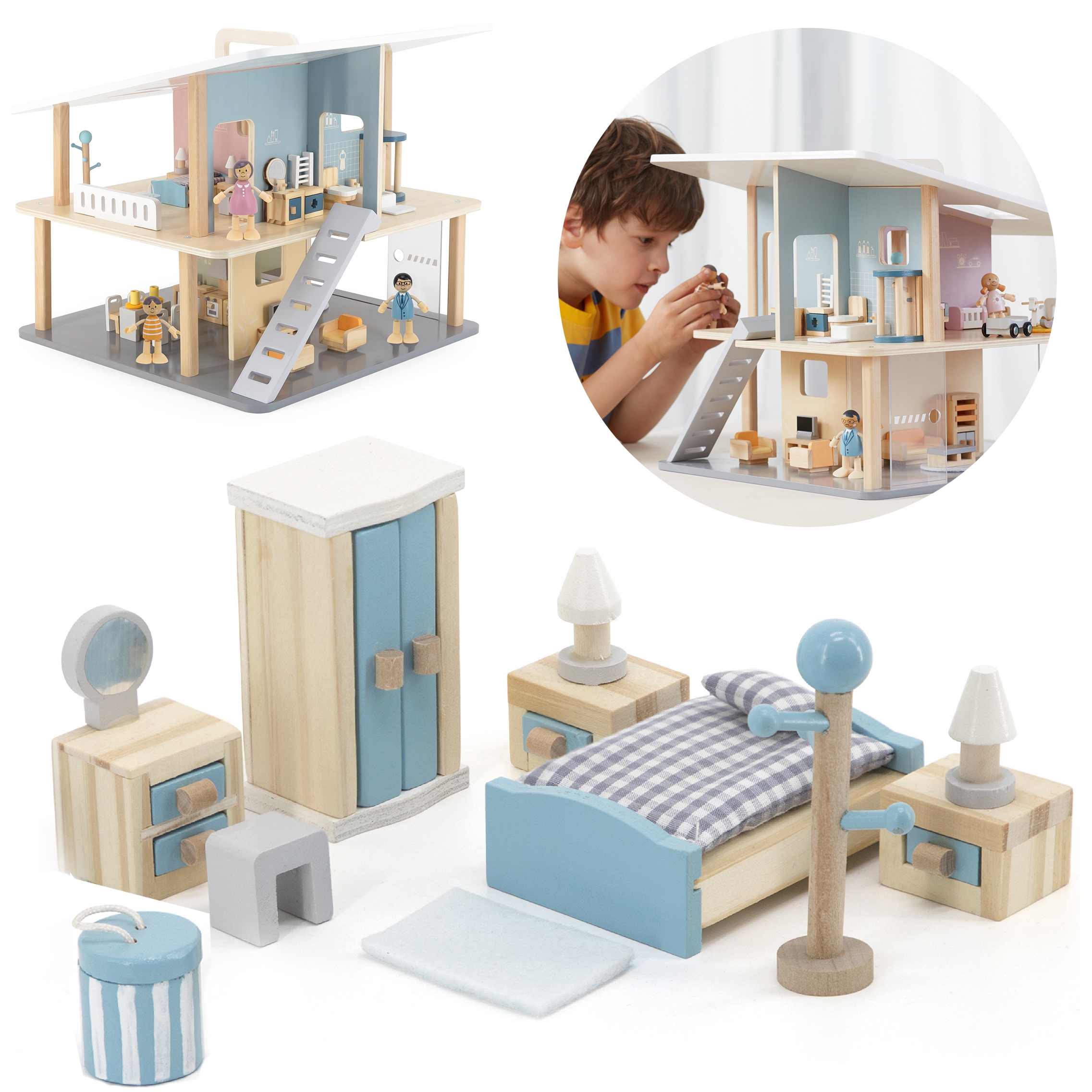 Viga Toys Sada nábytku VIGA PolarB do domečku pro panenky, ložnice