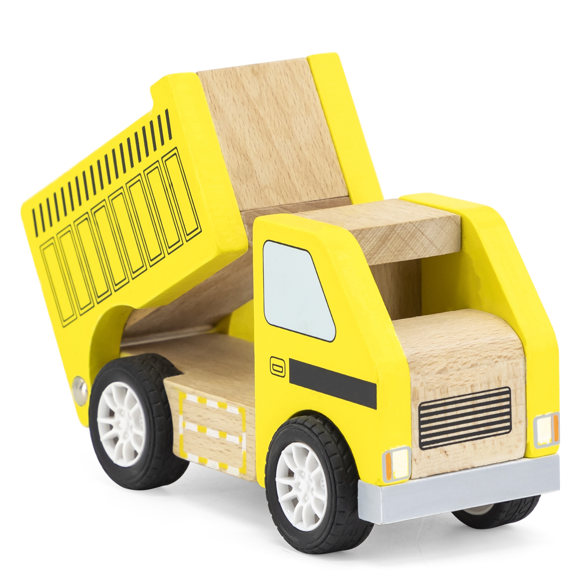 Viga Toys Dřevěný žlutý náklaďák sklápěč Viga
