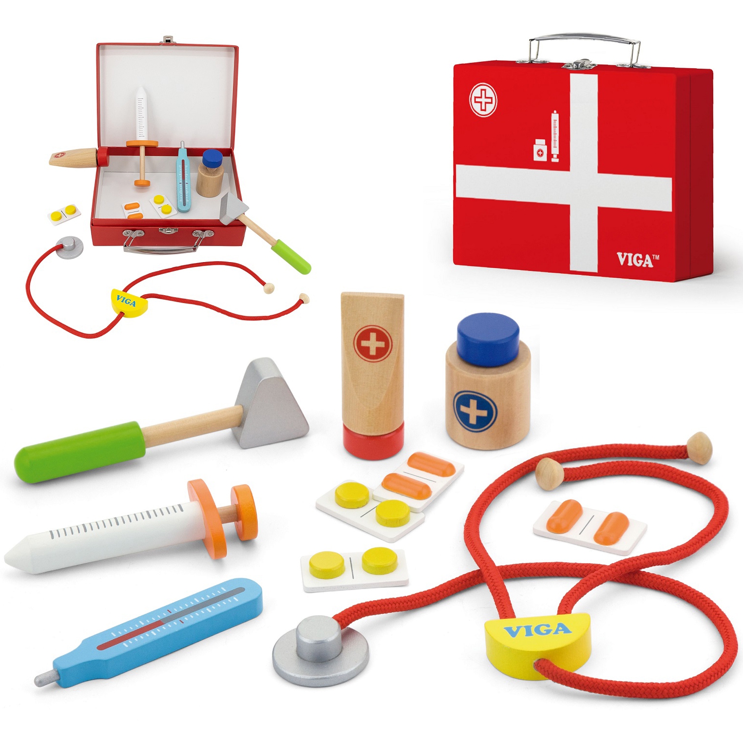 Viga Toys Dřevěný doktorský kufřík Viga