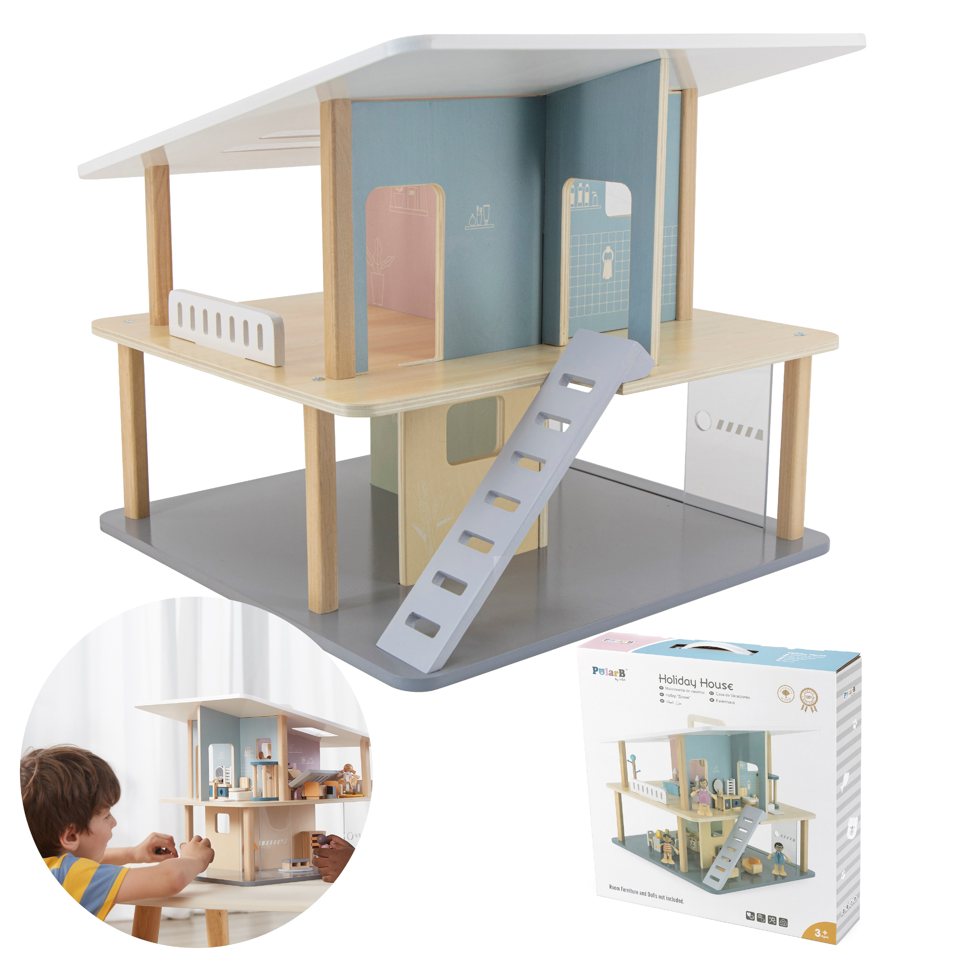 Viga Toys Dřevěný domeček pro panenky VIGA PolarB