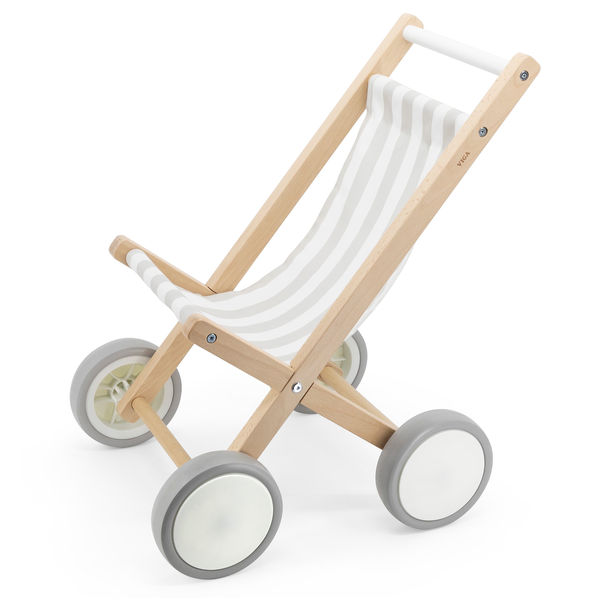 Viga Toys Dřevěný kočárek VIGA pro panenky