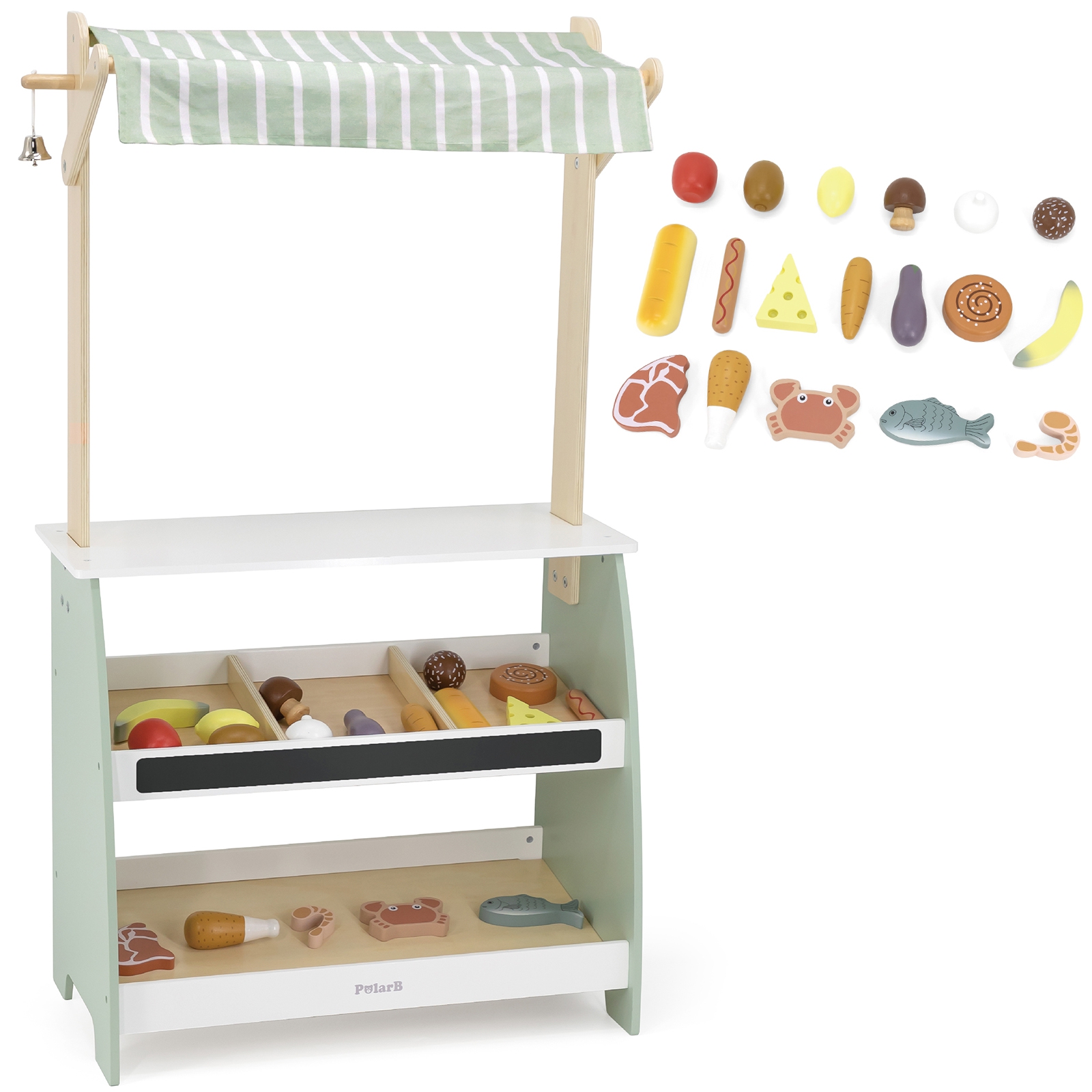 Viga Toys Dřevěný veletržní stánek VIGA PolarB, zelený