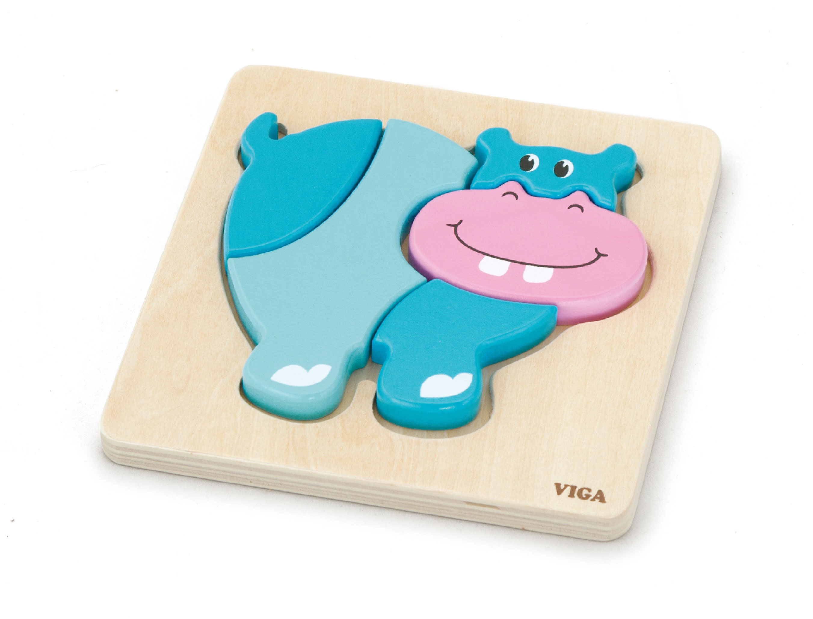 Viga Toys První dřevěné puzzle Viga, Hroch