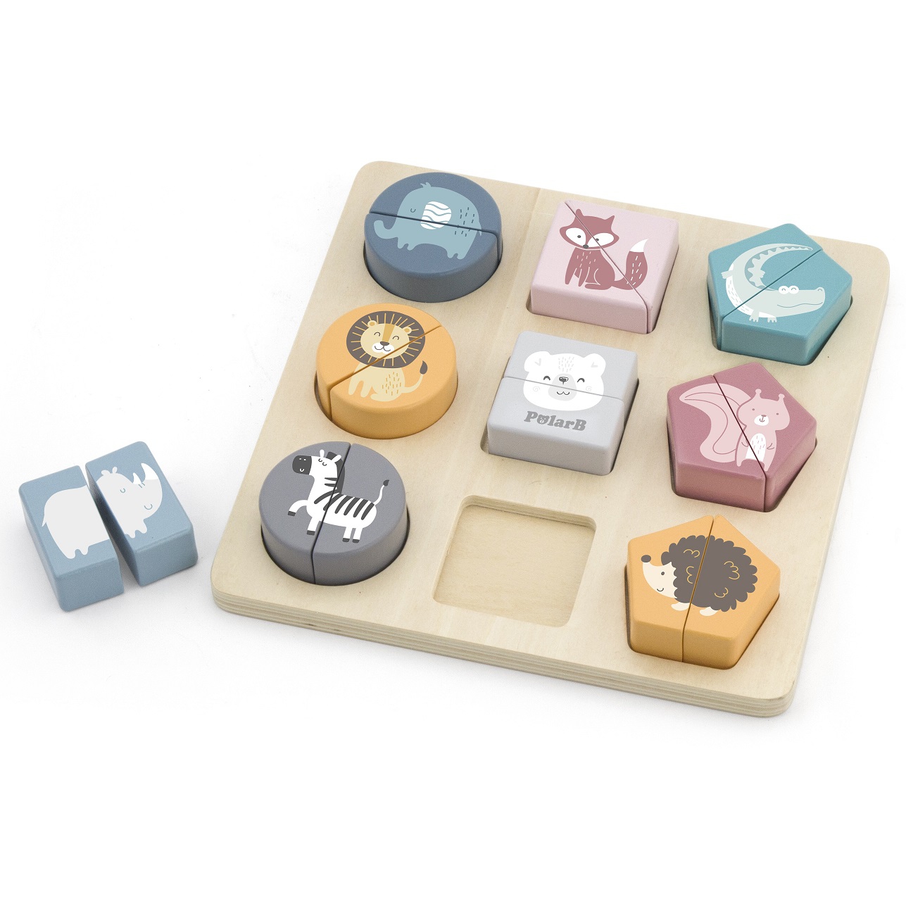 Viga Toys Dřevěné puzzle kostky Viga - Zvířátka PolarB