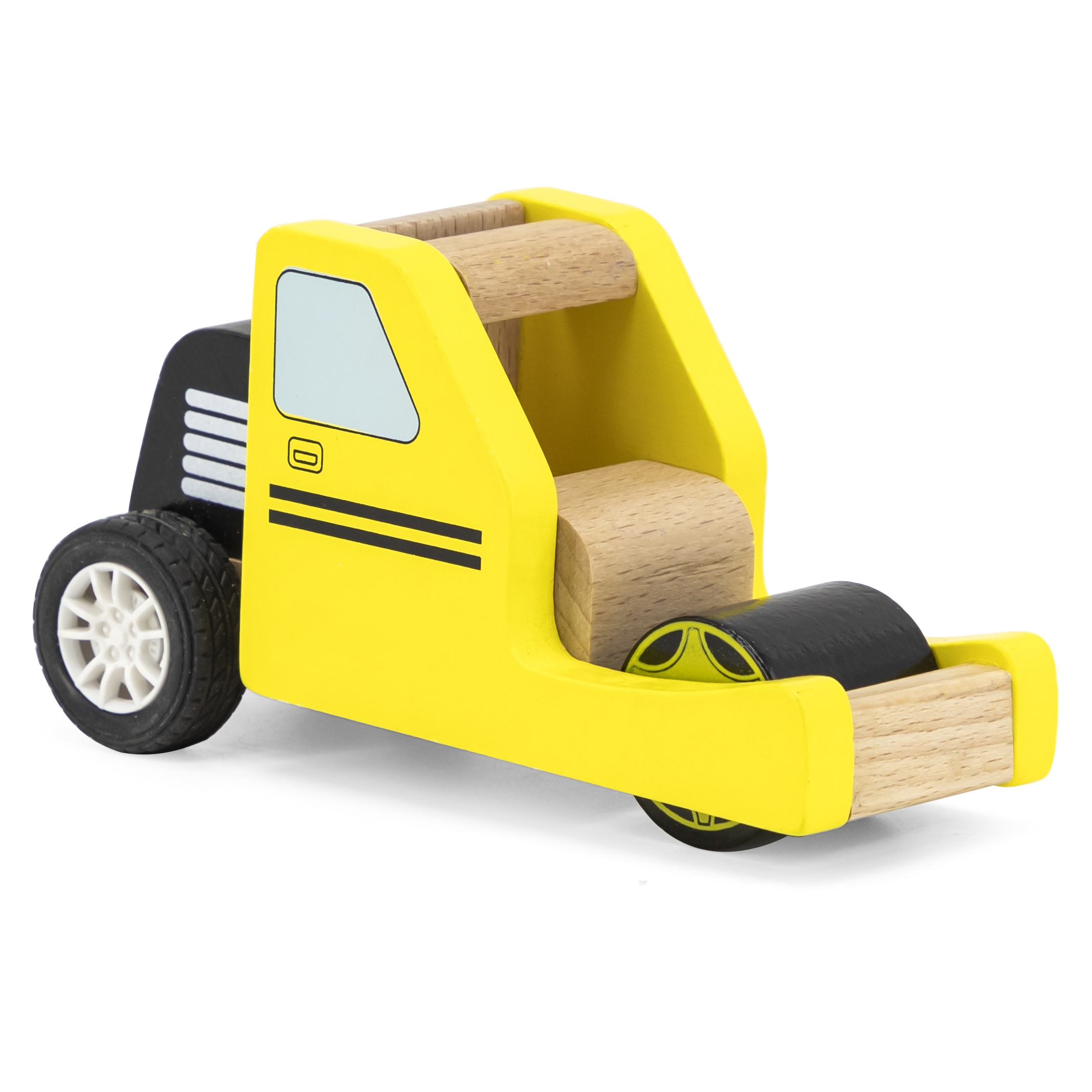 Viga Toys Dřevěný žlutý silniční válec Viga