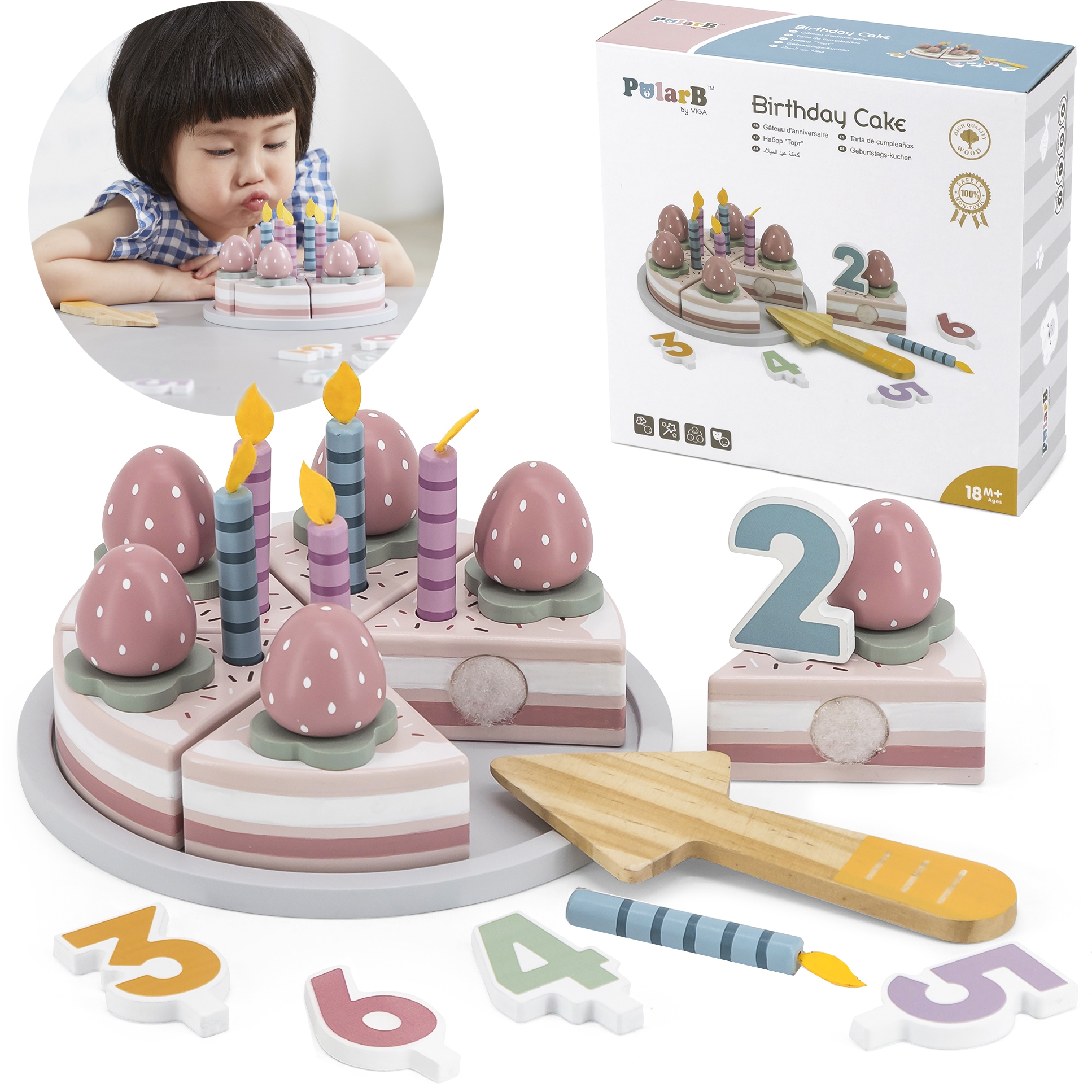 Viga Toys Dřevěný narozeninový dort VIGA PolarB