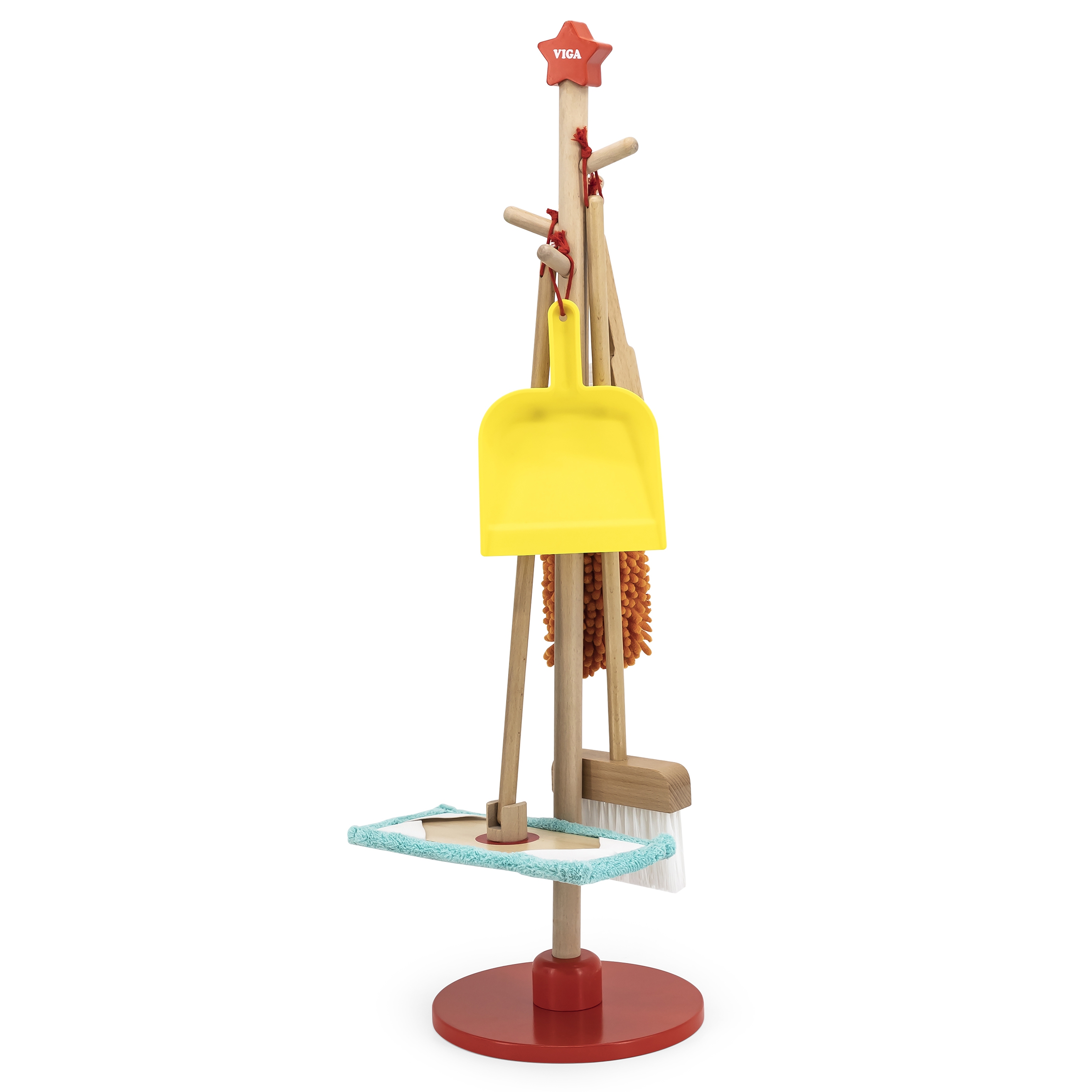 Viga Toys Dřevěná sada čisticích nástrojů 6 ks Viga