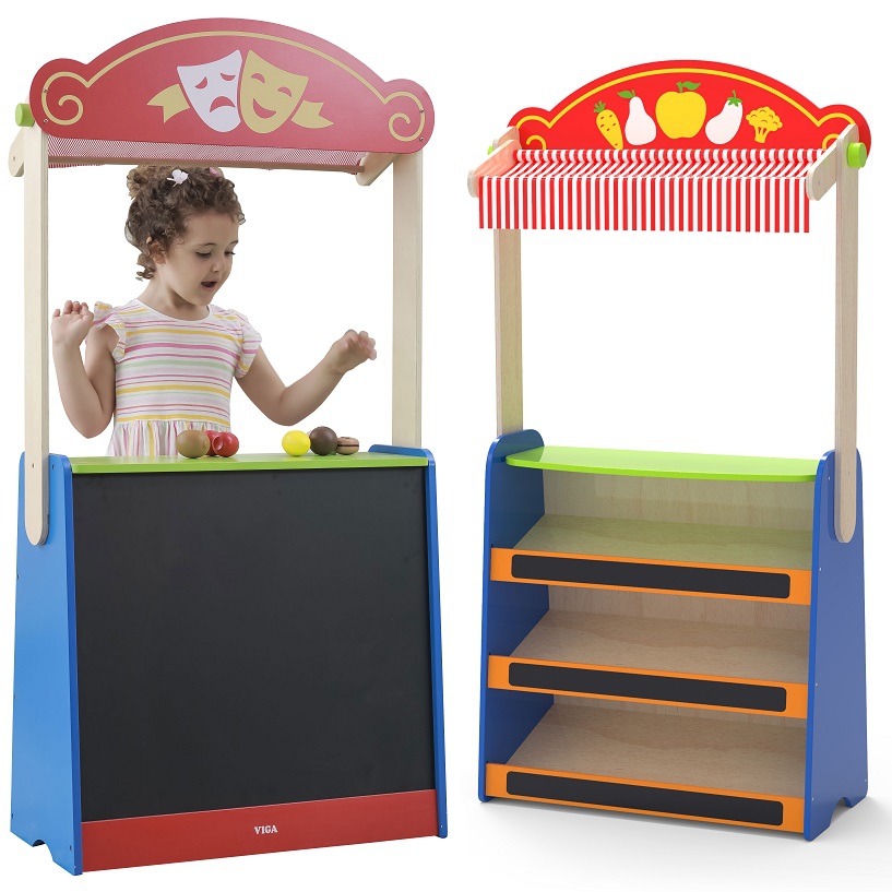 Viga Toys Divadlo a obchod s potravinami VIGA 2v1