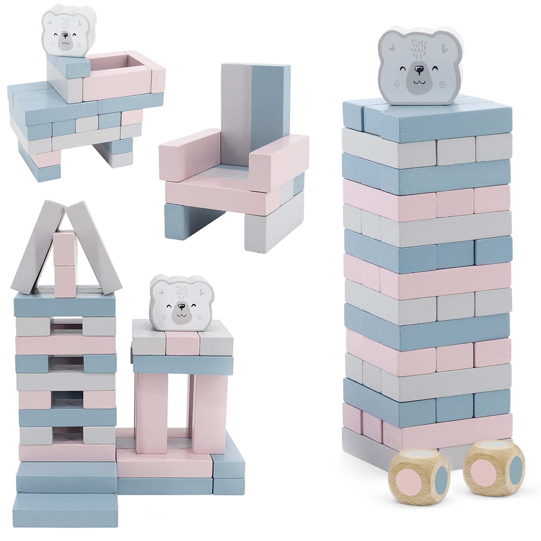 Viga Toys Logická hra 2v1 VIGA PolarB Dřevěná věž