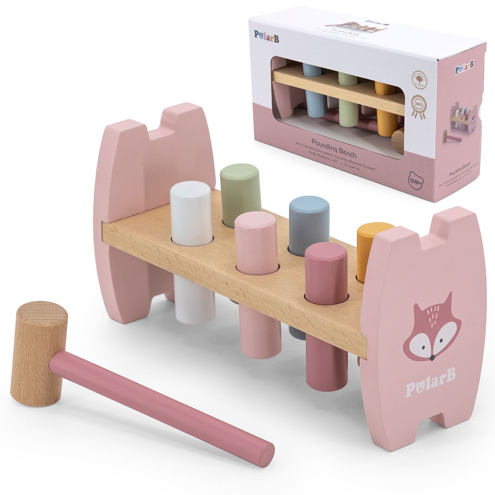 Viga Toys Dřevěné Montessori kladivo Viga PolarB Liška