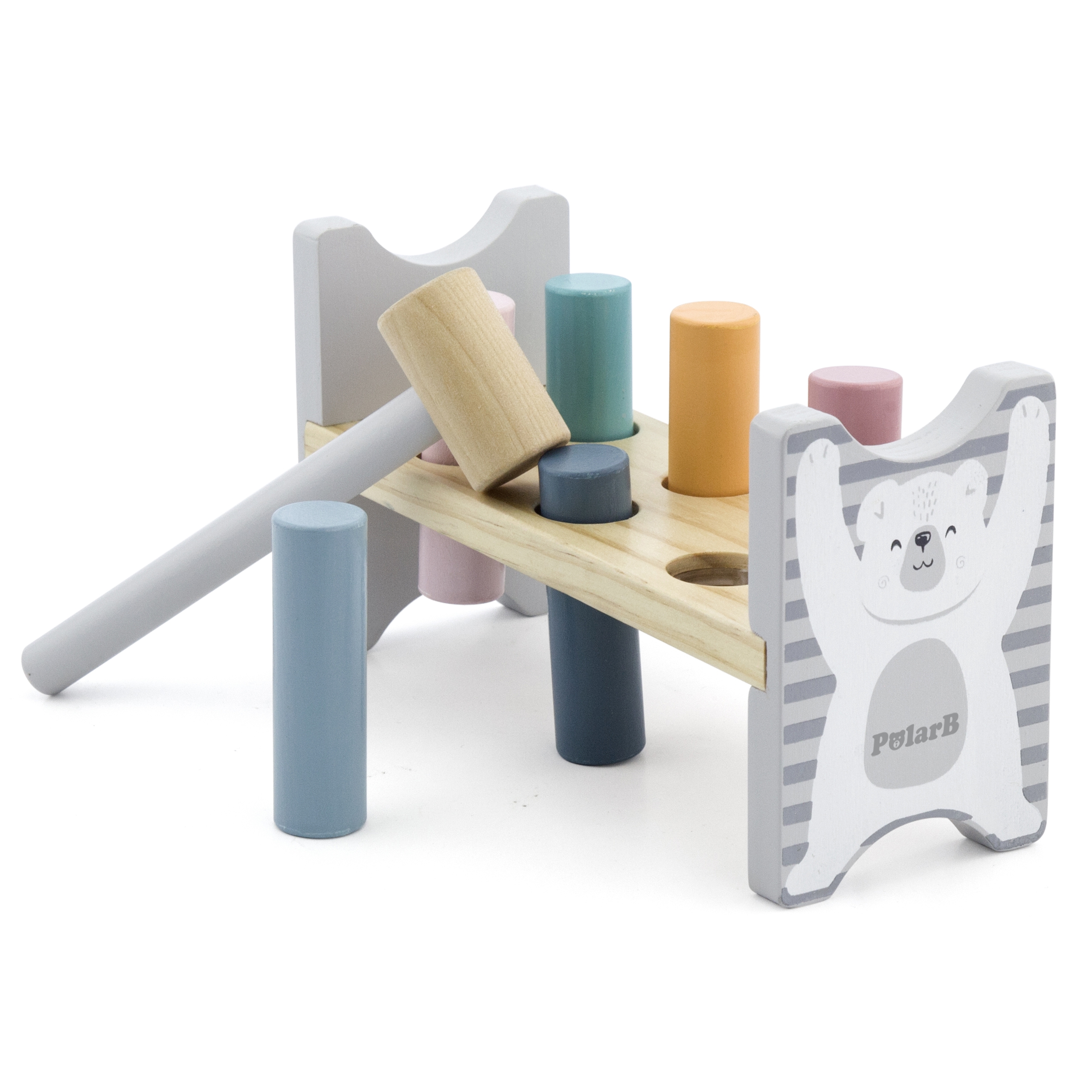Viga Toys Dřevěná Montessori zatloukačka Viga PolarB Medvěd