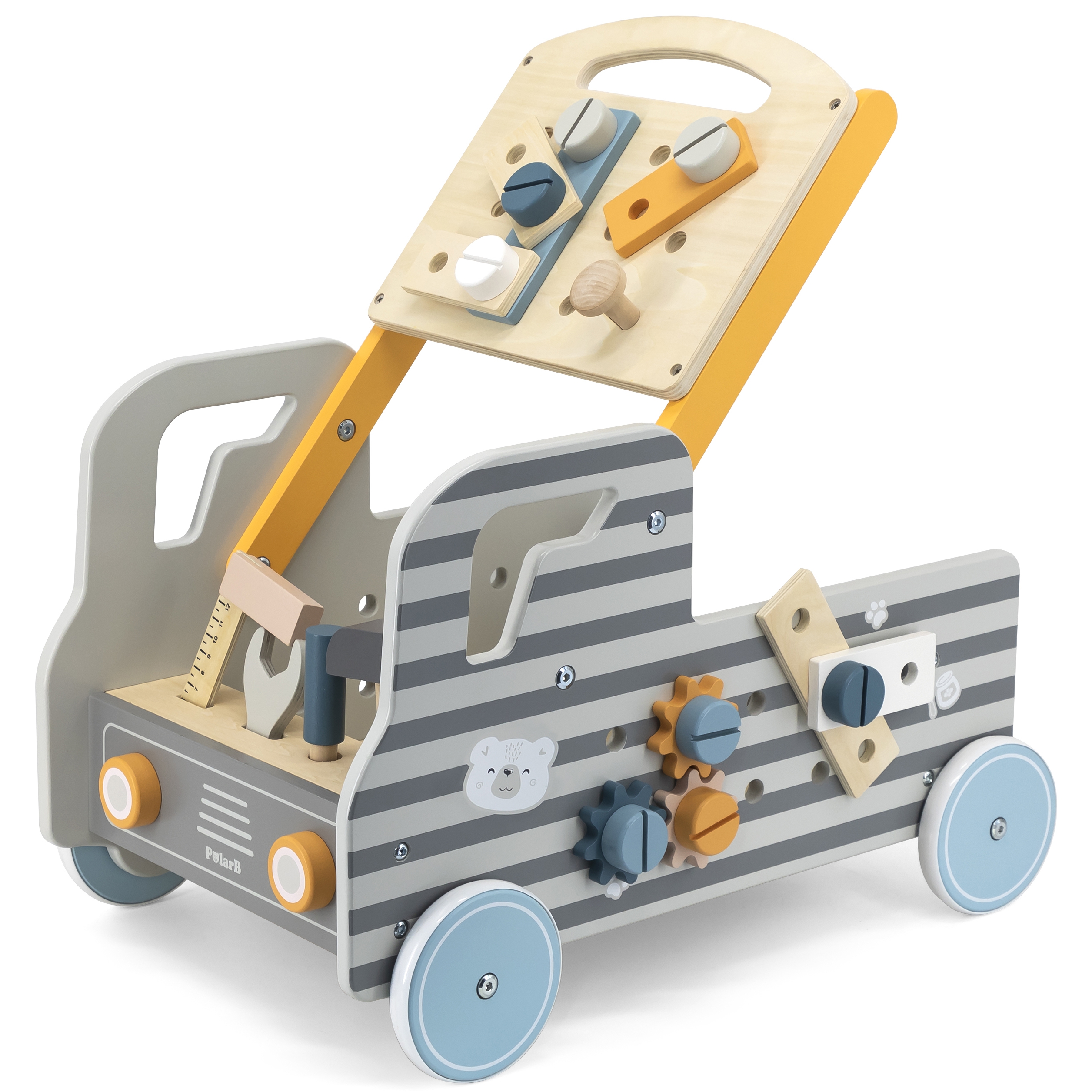 Viga Toys Dřevěné auto VIGA PolarB s nářadím pro kutily
