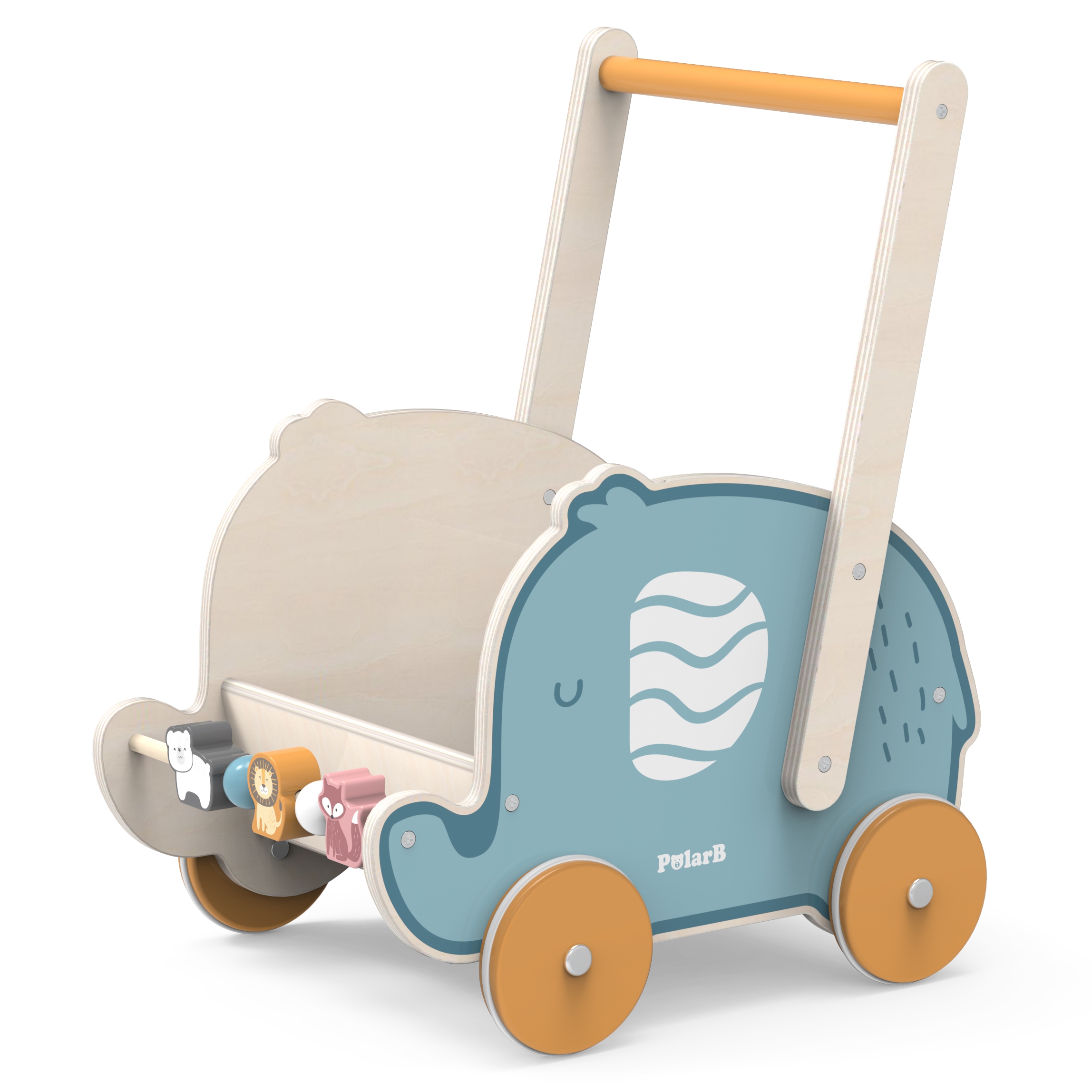 Viga Toys Dřevěný vozík Viga PolarB 2v1, Slon