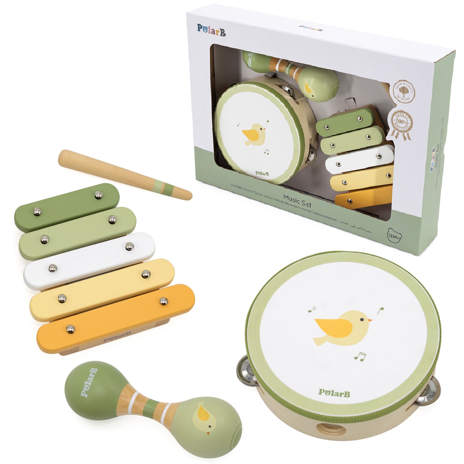 Viga Toys Sada hudebních nástrojů VIGA PolarB , Zelená