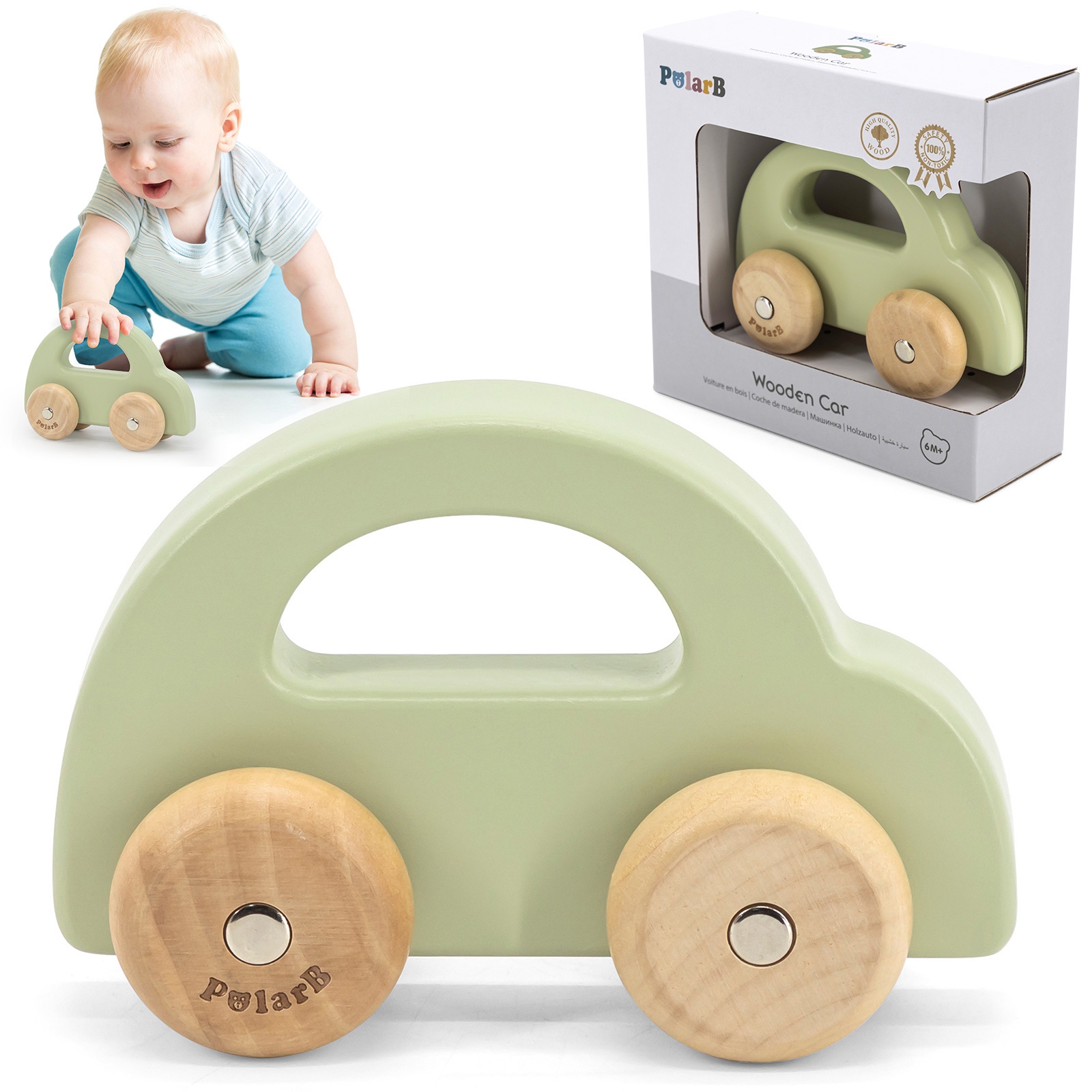 Viga Toys Dřevěné autíčko VIGA PolarB , zelené