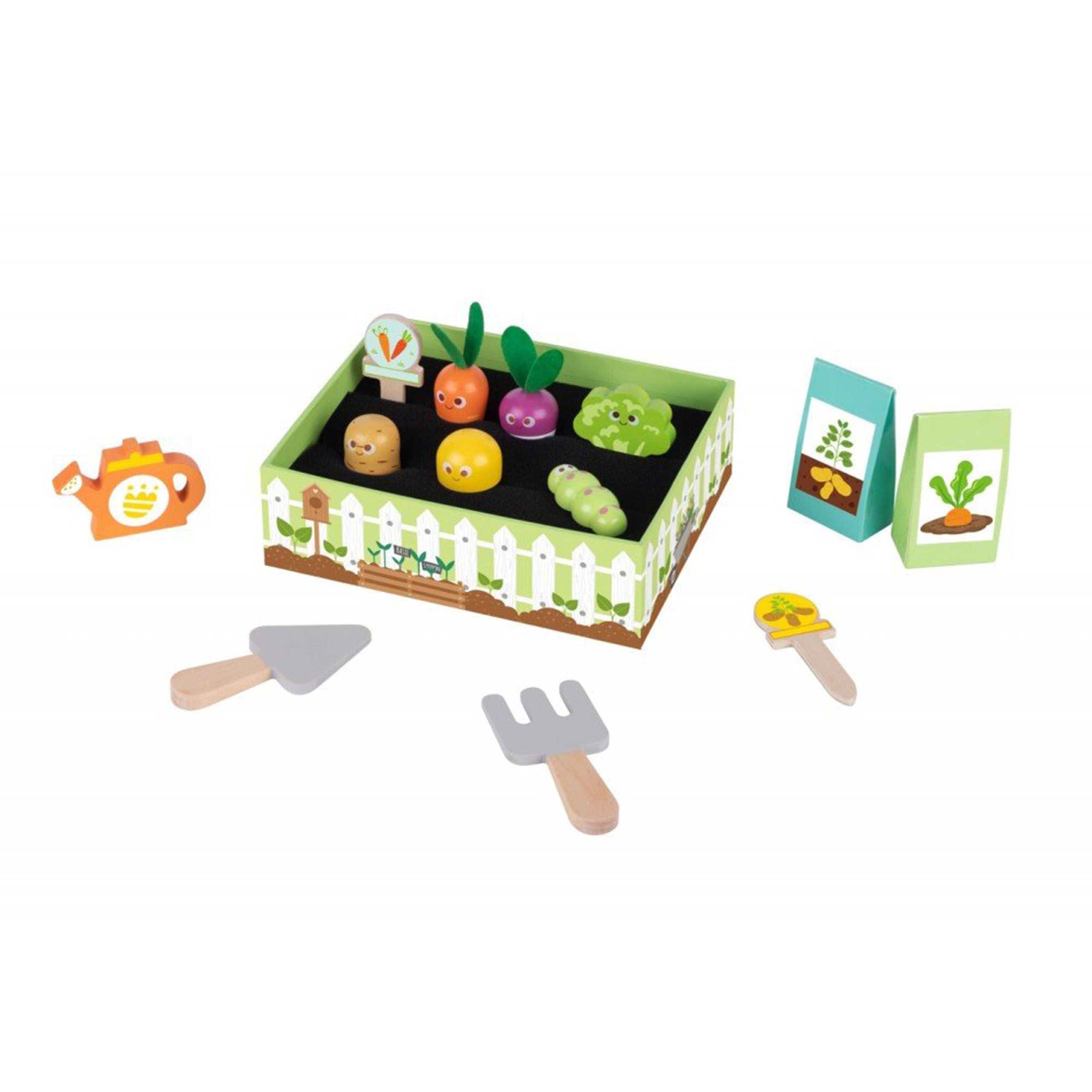 Tooky Toy Dřevěná Montessori zeleninová zahrada Tooky