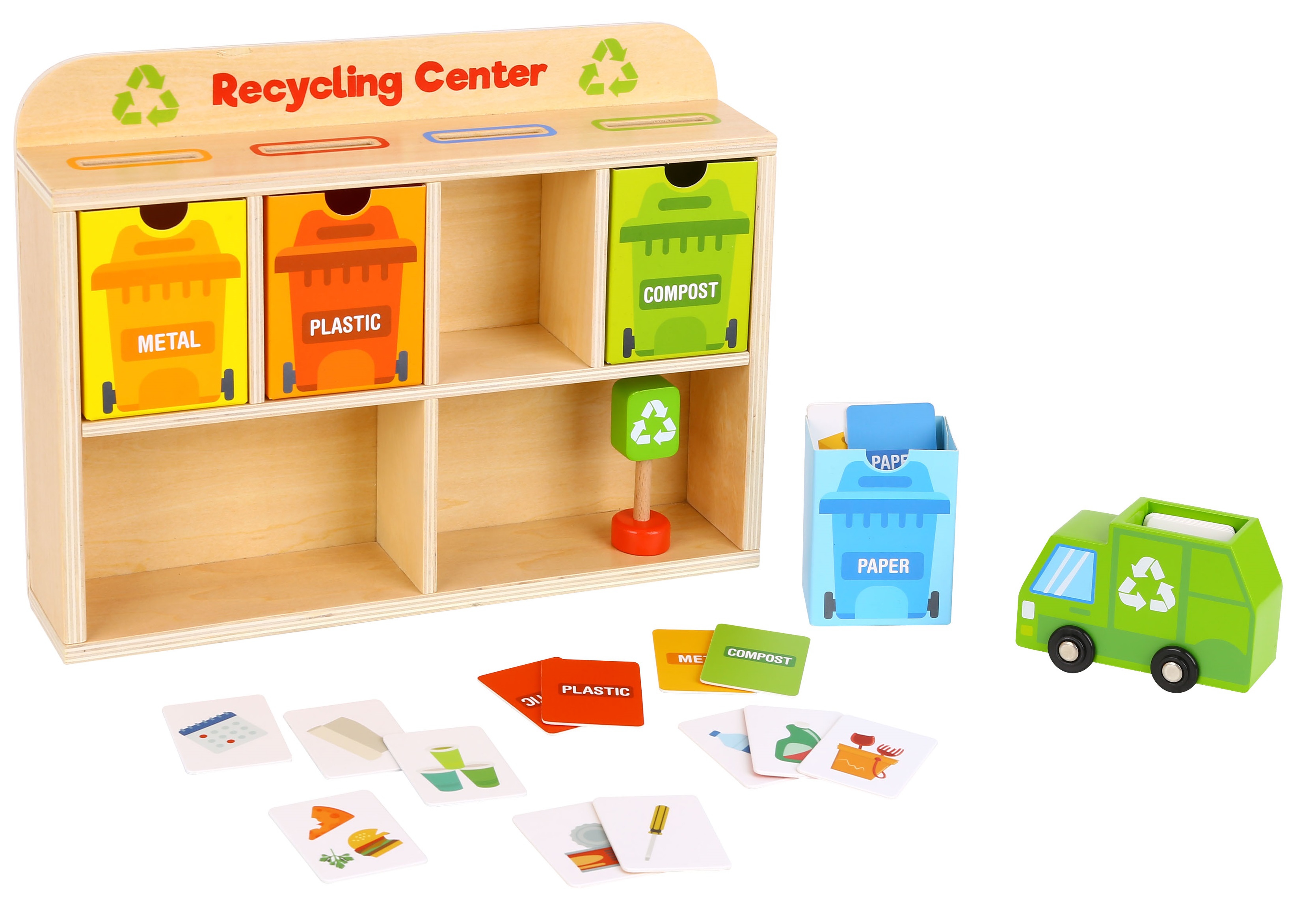 Tooky Toy Dřevěné recyklační centrum Tooky