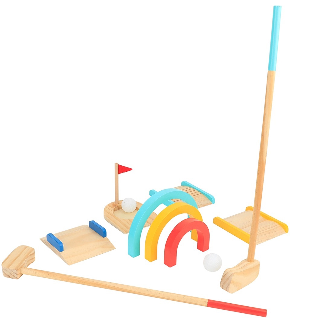 Tooky Toy Dřevěná golfová sada Tooky pro 2 osoby