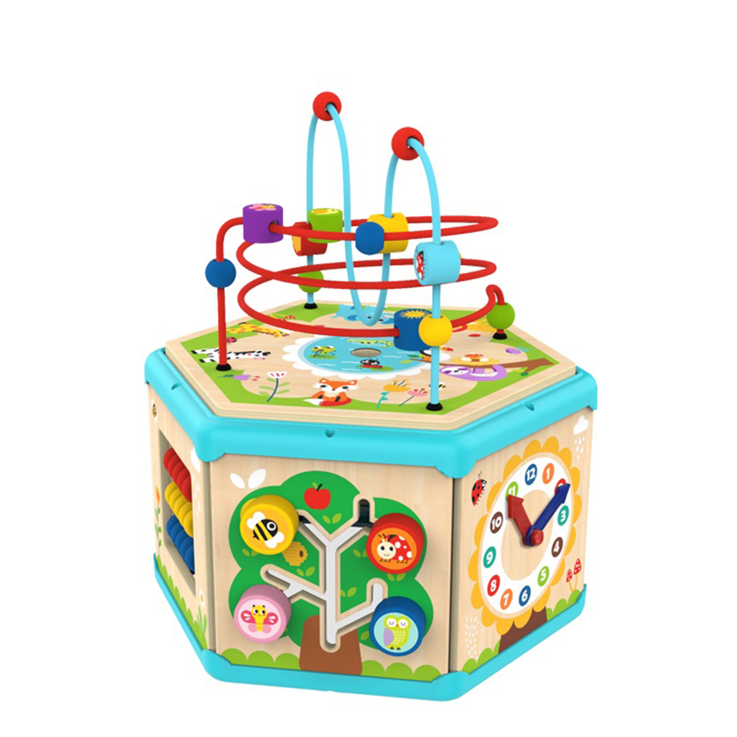 Tooky Toy Montessori dřevěná manipulační kostka