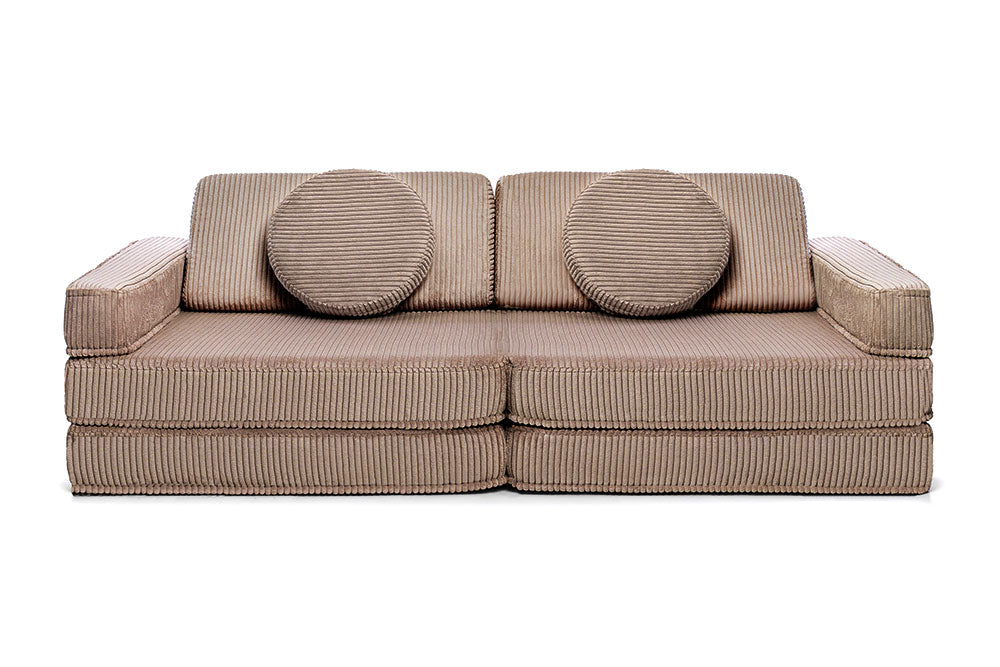 Rozkládací dětská pěnová pohovka a bunker SHAPPY PLAY SOFA CORDUROY více barev Barva: Chocolate