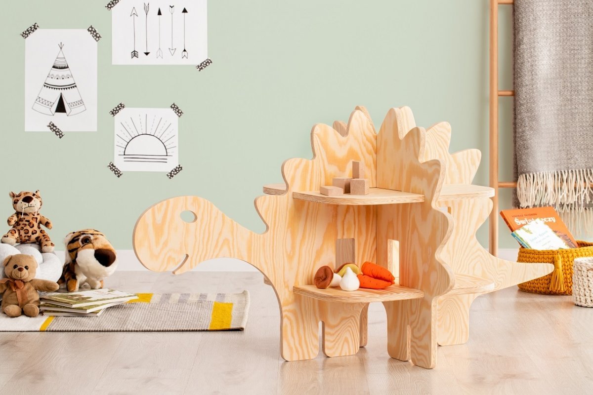 Dřevěný úložný box 3v1 Dinosaurus Adeko