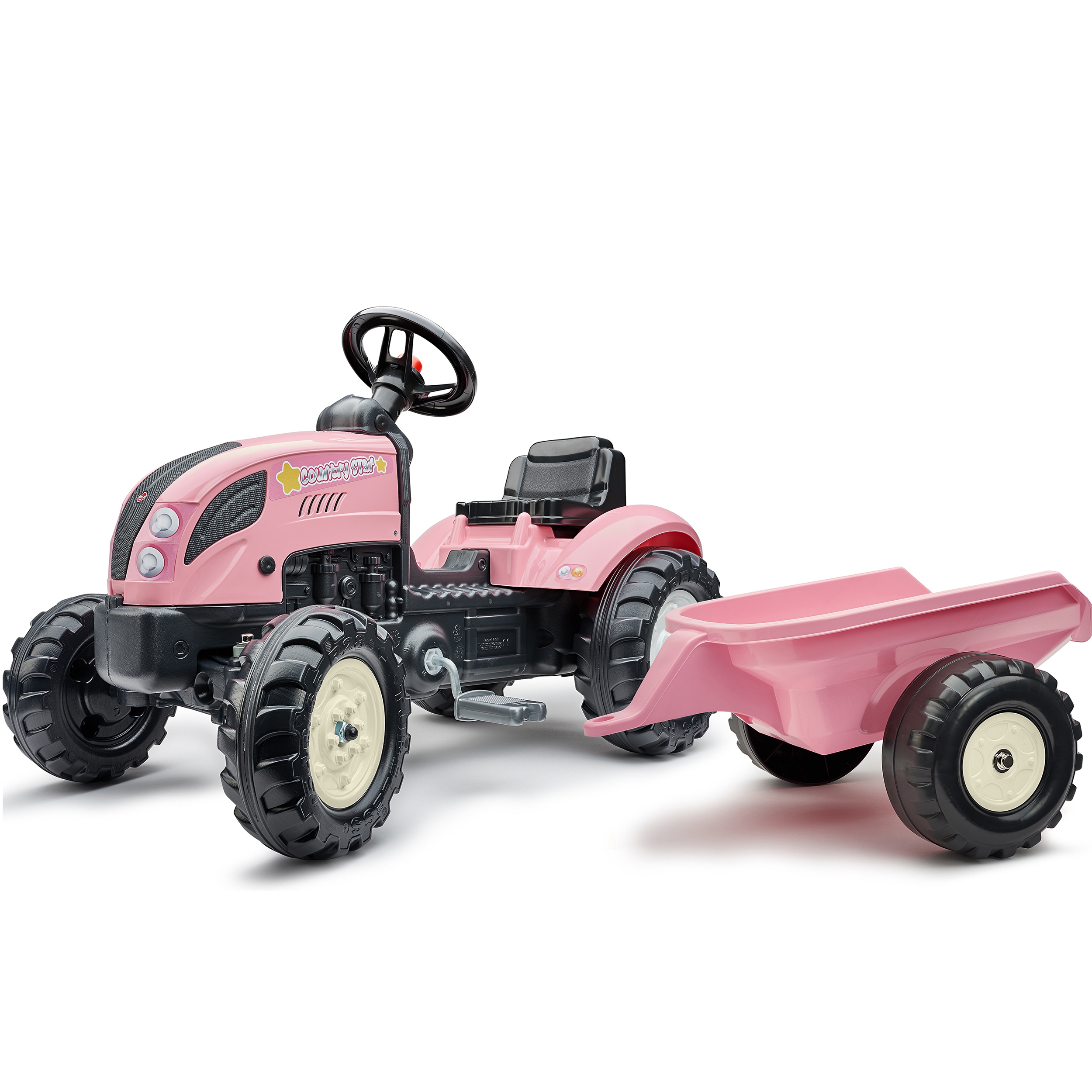 Šlapací traktor s přívěsem Pink Country Star Falk od 2 let