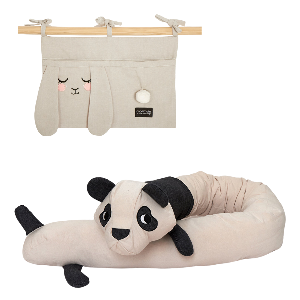 Sada mantinelu a kapsáře do postýlky zvířátka králík a panda Roommate