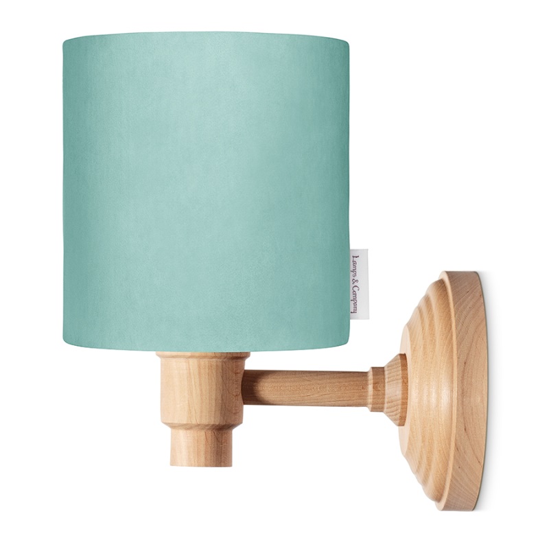 Lamps and Company Nástěnná lampa sametová, mentolová Barva: Přírodní dekor naolejovaný