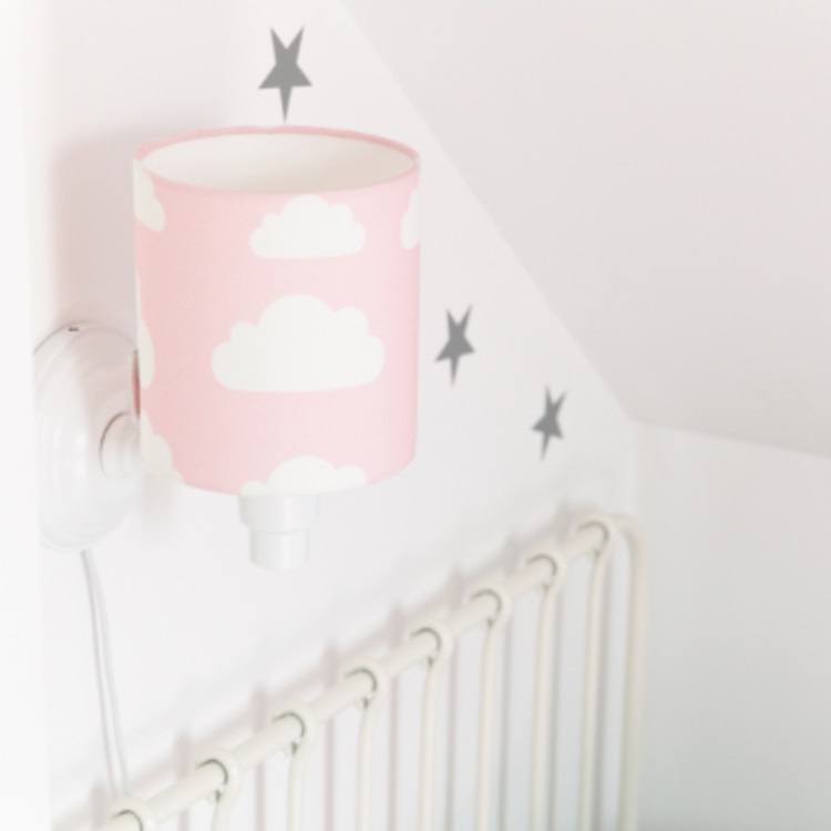 Lamps and Company Nástěnná lampa s motivem obláčků - růžová Barva: Přírodní dekor naolejovaný