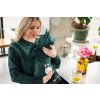 Moniel Dětský rostoucí teplákový overal Dinosaur Basic Dark Green