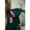 Moniel Dětský rostoucí teplákový overal Dinosaur Basic Dark Green