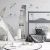 Samolepící dětský nástěnný metr Raketa Kosmos