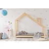 Domečková dětská postel z masivního dřeva v přírodní barvě Mila DMS