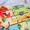 Dřevěná Montessori tabule Zvířátka a abeceda Tooky