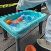 Stůl na hraní 3v1 pro hraní s vodou a pískem Rybaření Woopie 9 ks
