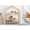 Dřevěná dětská knihovna a úložný regál na hračky 2v1 ve tvaru domečku 40x100 cm Adeko