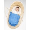 blue knitted baby blanket 100 cotton cm (4)