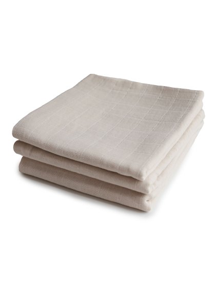 Mushie mušelínové plienky z organickej bavlny Fog 3ks
