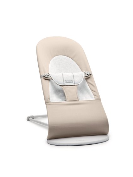 Babybjorn lehátko Balance SOFT Woven Beige/ grey Jersey, svelte konštrukcia