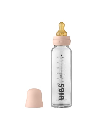 BIBS Baby Bottle sklenena flasa 225ml Blush