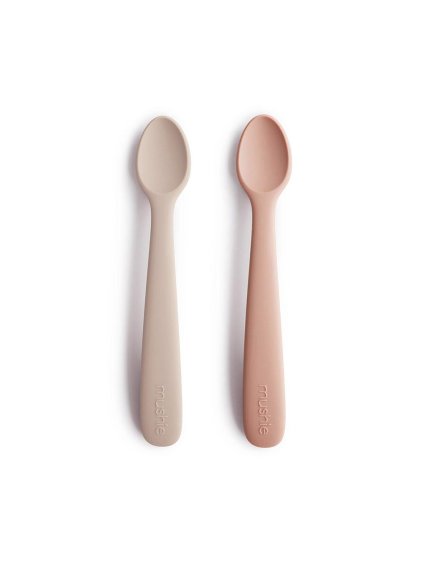 MUSHIE Silikonová lyžička 2ks Blush + Shifting Sand
